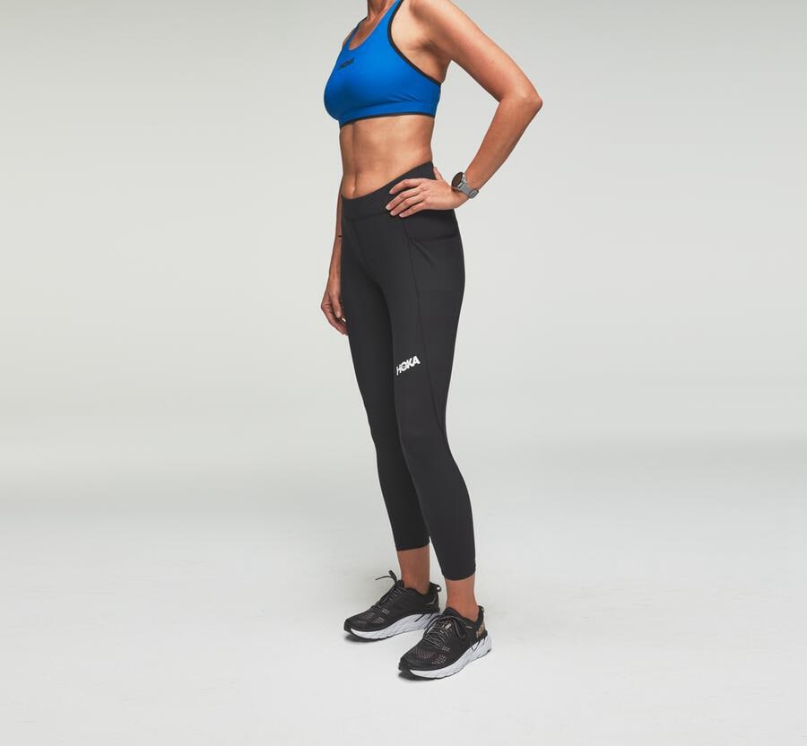 Pantalones Hoka One One Mujer Negros - Performance Crop Tight - USOL54168